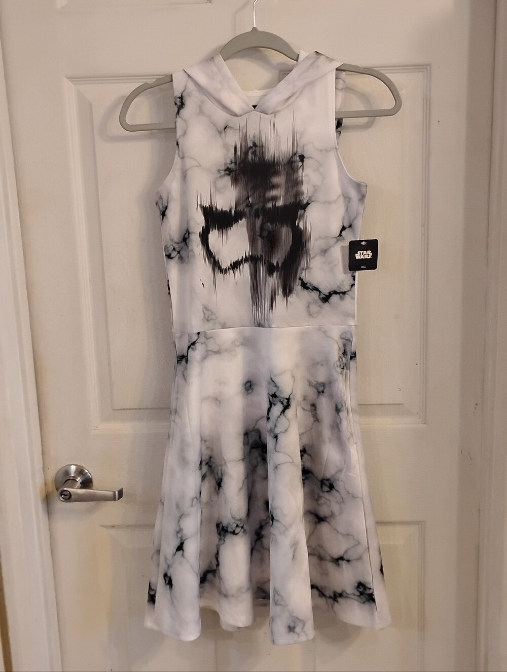 We Love Fine Goldie Star Wars Storm Trooper Marble Hooded Dress, Size: M, NWT